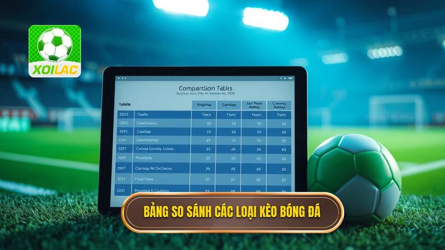 3. Bảng so sánh các loại kèo phổ biến trong nhận định bóng đá